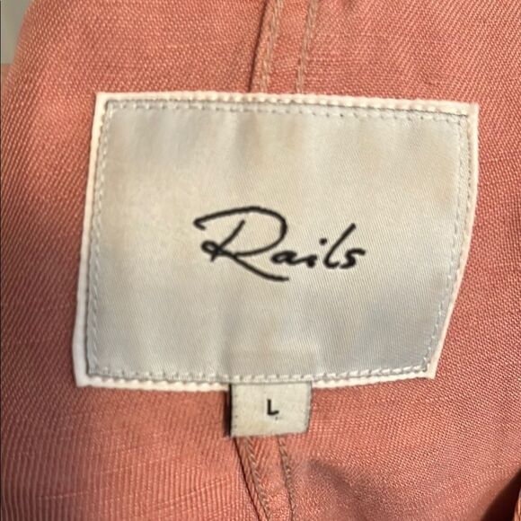 Rails Collins Distressed Linen Blend Utility Boho Jacket Modern In Rose Dust - Picture 13 of 15